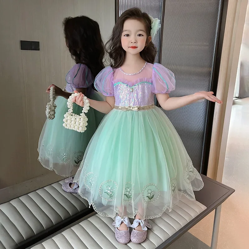 Puffy Dresses for Girls Summer 2025 Queen Rapunzel Green Princess Beautiful Girl Costume Sequin Dress Clothes 2 to 8 Years Old
Puffy Dresses for Girls Summer 2025 Queen Rapunzel Green Princess Beautiful Girl Costume Sequin Dress Clothes 2 to 8 Years Old