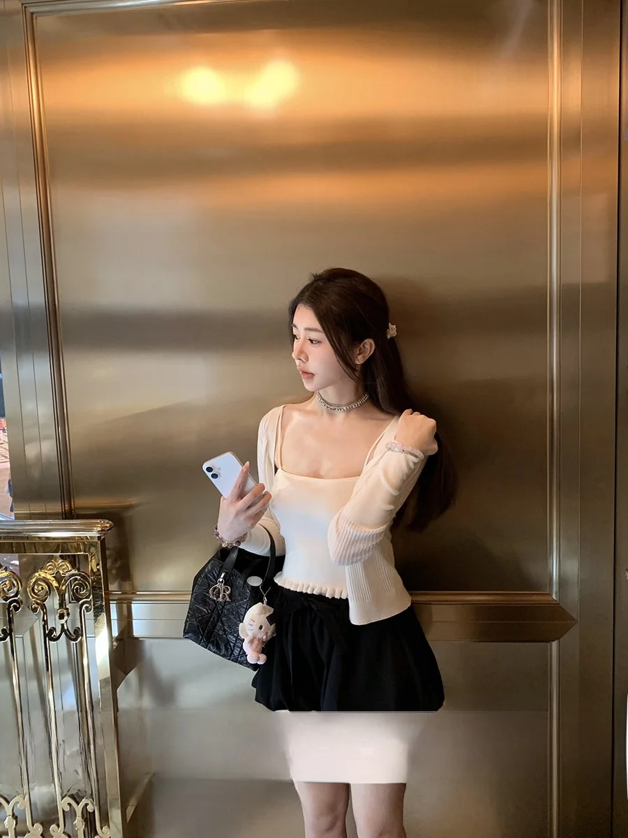 Lightweight Silk Blend Tank Cardigan Knitted Set for Teenage Girls Summer Commute Sle Slim Fit Long Sve V-Ne Two-Piece
Lightweight Silk Blend Tank Cardigan Knitted Set for Teenage Girls Summer Commute Sle Slim Fit Long Sve V-Ne Two-Piece