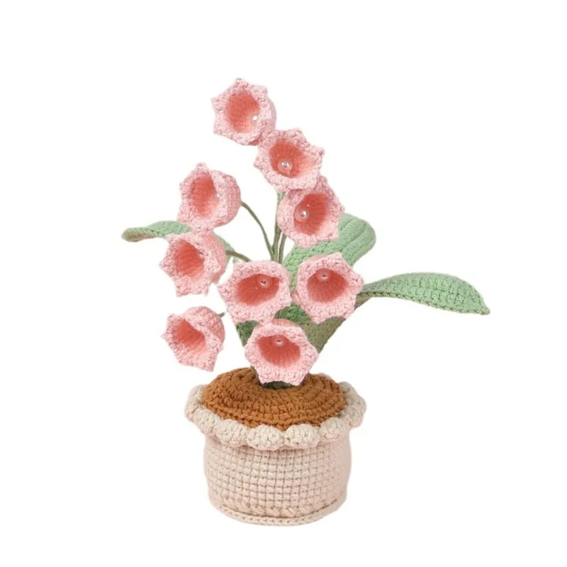Hand-crocheted 9-head lily of the valley flower simulation flower potted plant wool base home desktop decoration ornament
Hand-crocheted 9-head lily of the valley flower simulation flower potted plant wool base home desktop decoration ornament