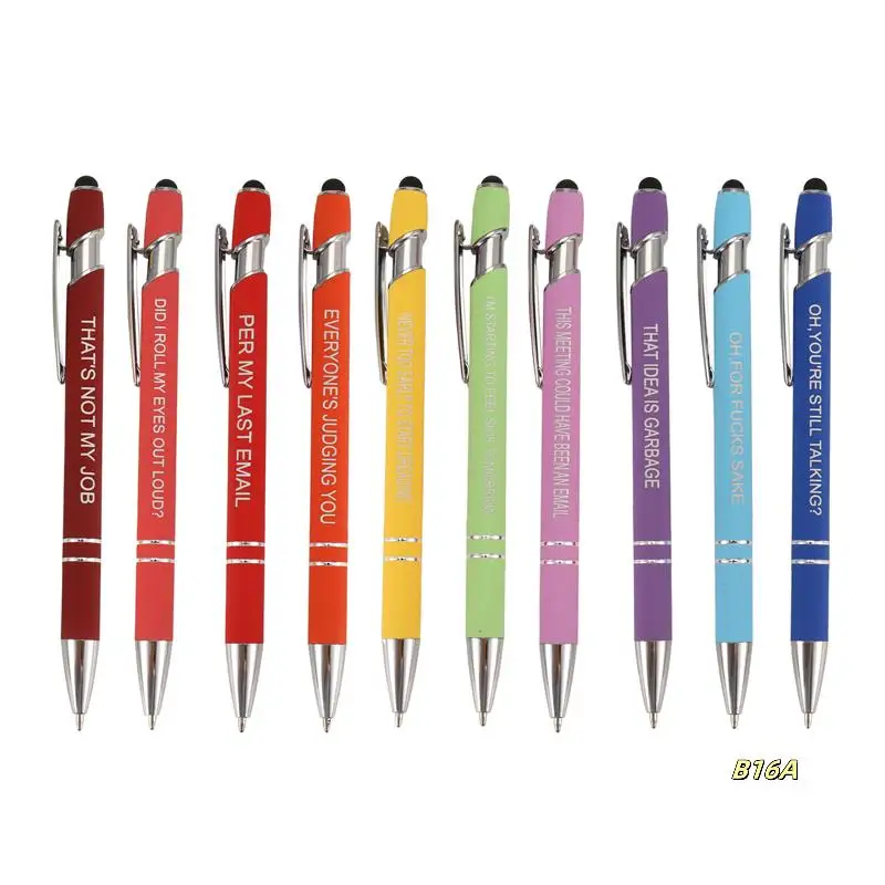 10 Pieces Office Pens Funny Pens Demotivational Sarcastic Ballpoint Pens Macaron Touch Stylus Pens For Office, Black
10 Pieces Office Pens Funny Pens Demotivational Sarcastic Ballpoint Pens Macaron Touch Stylus Pens For Office, Black