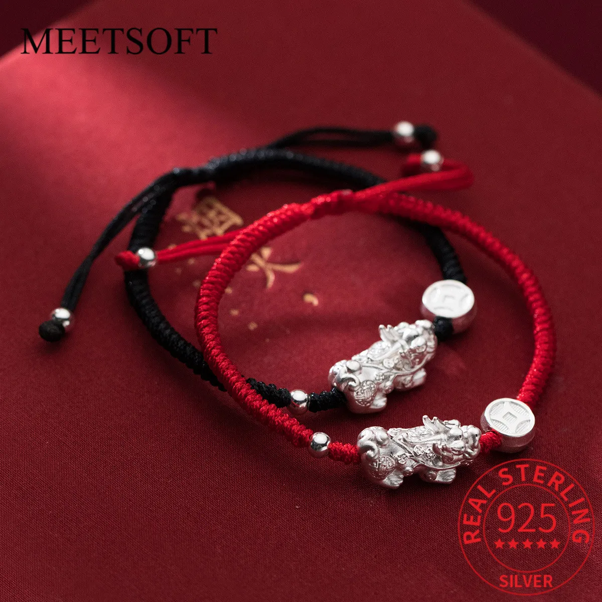 MEETSOFT Classic S925 3D Стерлинговое Серебро PIXIU красная плетеная подвеска регулируемый браслет из веревки ювелирные изделия ручной работы DIY влюбленные оптовая продажа
MEETSOFT Classic S925 3D Стерлинговое Серебро PIXIU красная плетеная подвеска регулируемый браслет из веревки ювелирные изделия ручной работы DIY влюбленные оптовая продажа