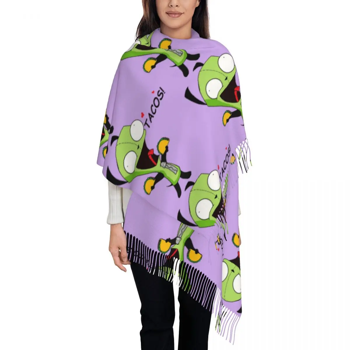 Gir Loves Tacos (Invader Zim) Scarf Tassel Scarves for Women Soft Warm Shawls and Wraps Long Fall Winter Shawl Wrap
Gir Loves Tacos (Invader Zim) Scarf Tassel Scarves for Women Soft Warm Shawls and Wraps Long Fall Winter Shawl Wrap