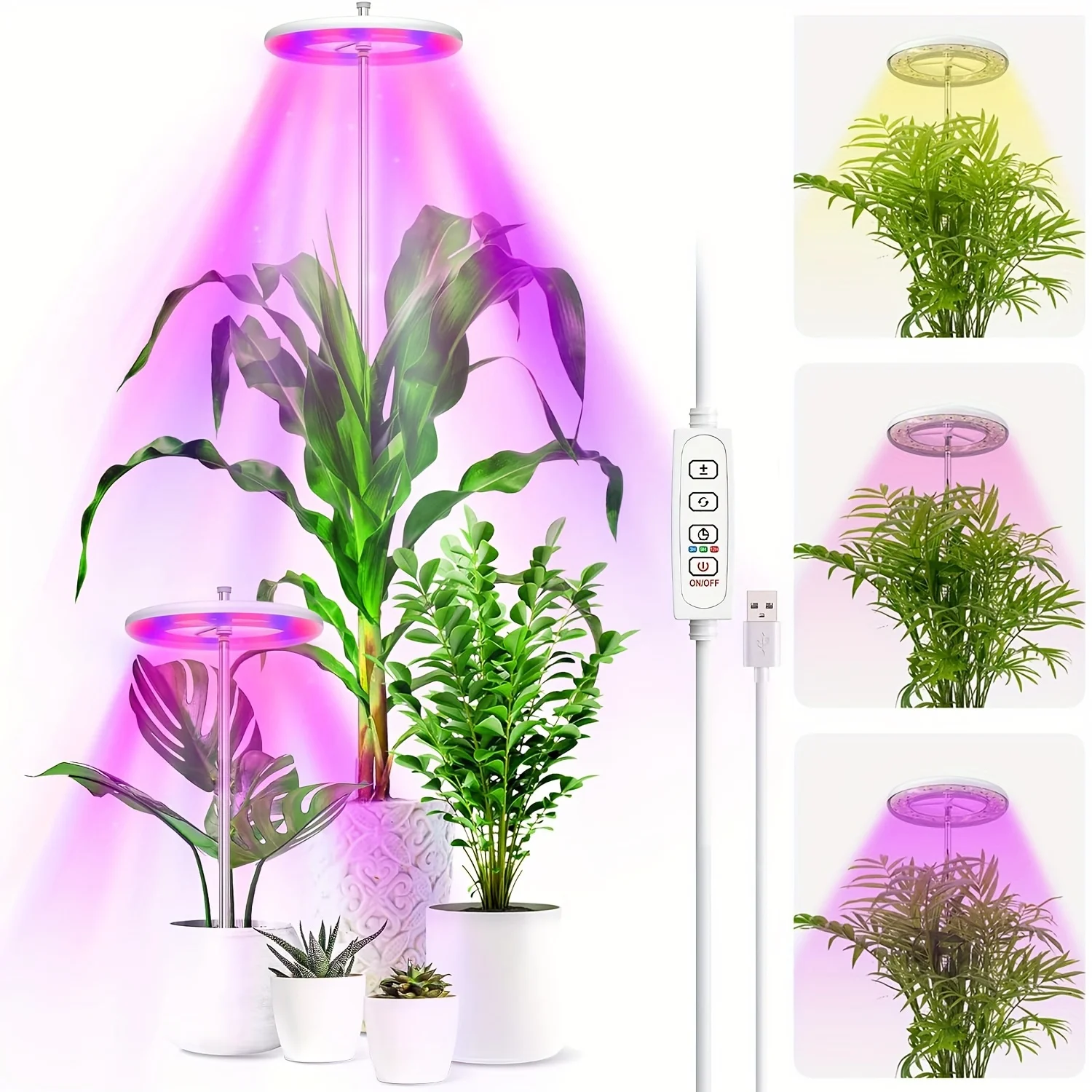 LED Plant Grow Light Adjustable Height - Full Spectrum USB Powered for Indoor Plants Flowers & Veggies LED Ring Grow Lights
LED Plant Grow Light Adjustable Height - Full Spectrum USB Powered for Indoor Plants Flowers & Veggies LED Ring Grow Lights