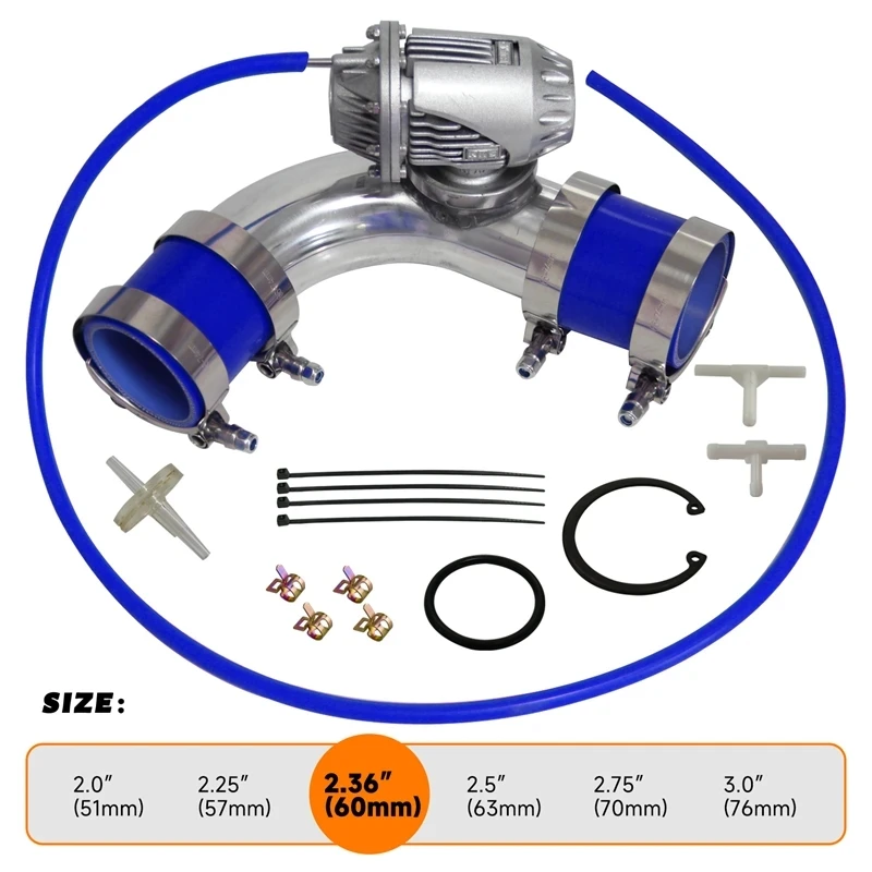 Blue Blow Off Valve w/ 60mm 90 Degree BOV Flange Adapter Kit Universal SQV SSQV IV Turbo
Blue Blow Off Valve w/ 60mm 90 Degree BOV Flange Adapter Kit Universal SQV SSQV IV Turbo