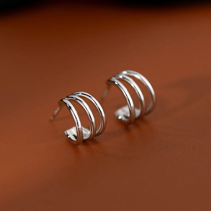 Real 925 Sterling Silver 3-layer Line Letter C Stud Earrings For Women Classic Fine Jewelry Light Luxury Accessories In Summer
Real 925 Sterling Silver 3-layer Line Letter C Stud Earrings For Women Classic Fine Jewelry Light Luxury Accessories In Summer