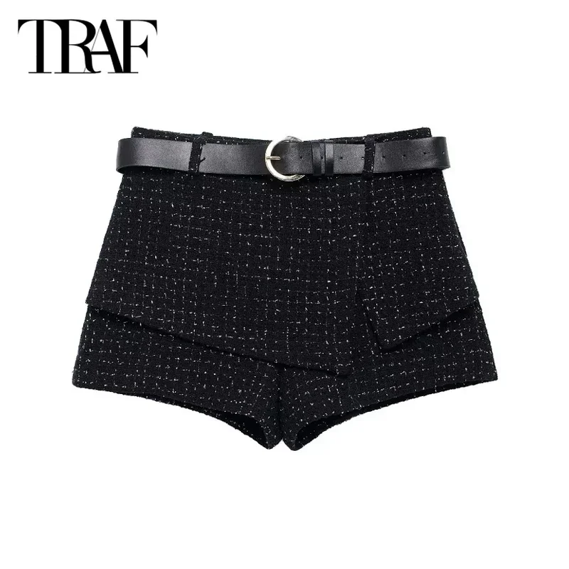 TRAF Textured Belt Skirt Shorts Women 2024 Mid Waist Short Skirt Pants Summer Autumn Elegant Ladies Casual Office Black Shorts
TRAF Textured Belt Skirt Shorts Women 2024 Mid Waist Short Skirt Pants Summer Autumn Elegant Ladies Casual Office Black Shorts