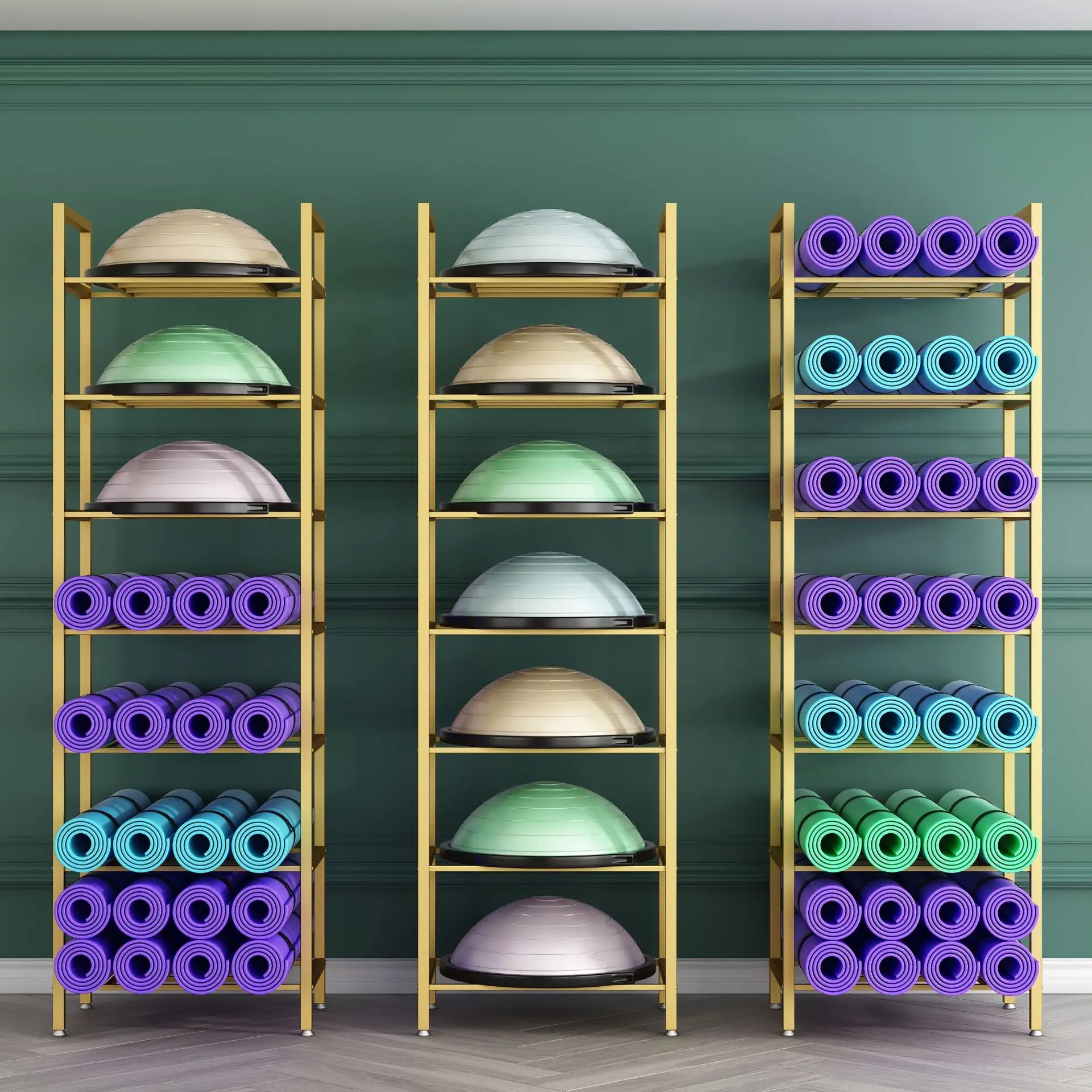 Wave speed ball storage rack Private yoga studio Foam shaft pad Semicircular balance ball Household multi-layer finishing storag
Wave speed ball storage rack Private yoga studio Foam shaft pad Semicircular balance ball Household multi-layer finishing storag