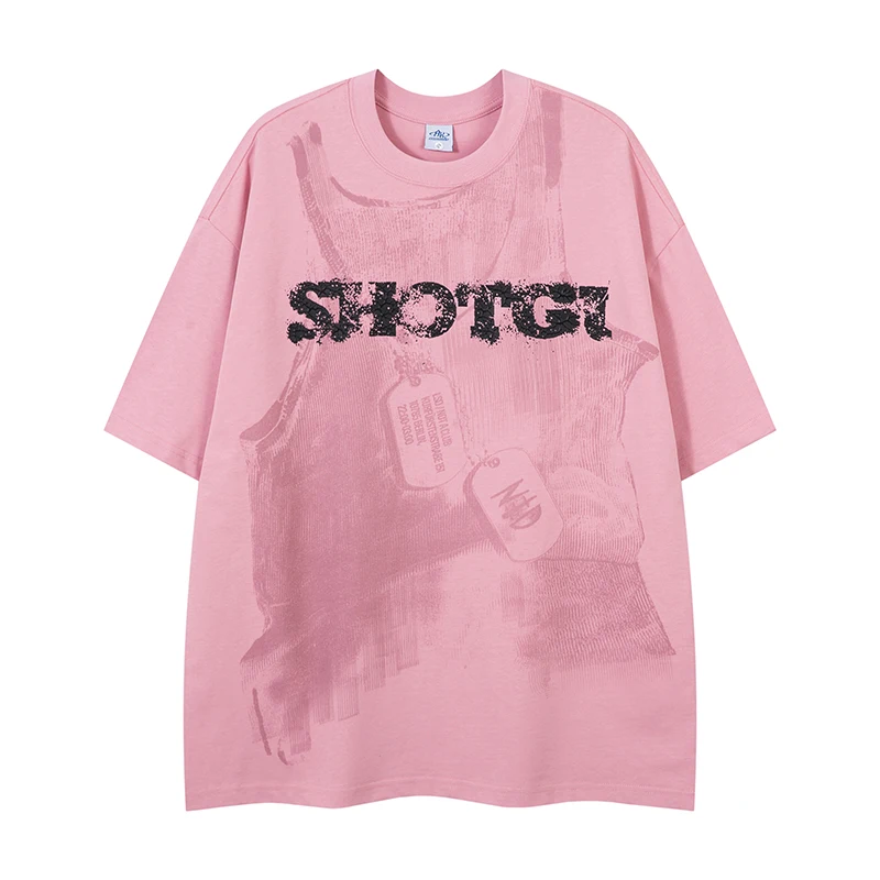 Couple models summer new short-sleeved cotton T-shirt American street hip-hop 270g heavy pull pulp print tide
Couple models summer new short-sleeved cotton T-shirt American street hip-hop 270g heavy pull pulp print tide
