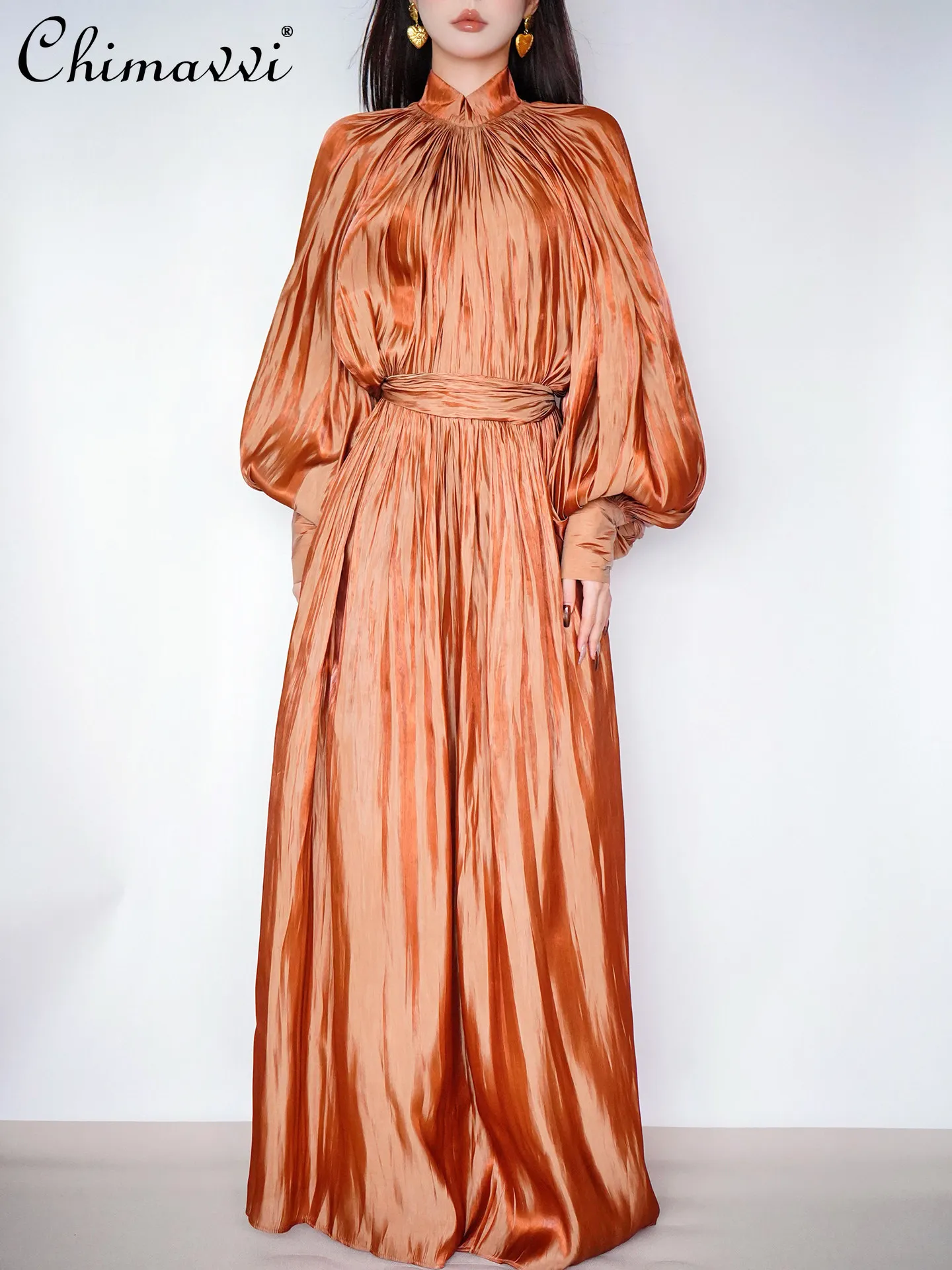 2025 Autumn Winter New Fashion Pleated Long Sleeve Dress for Women Waist-Cinching Slimming Elegant Lantern Sleeve Gown Dress
2025 Autumn Winter New Fashion Pleated Long Sleeve Dress for Women Waist-Cinching Slimming Elegant Lantern Sleeve Gown Dress