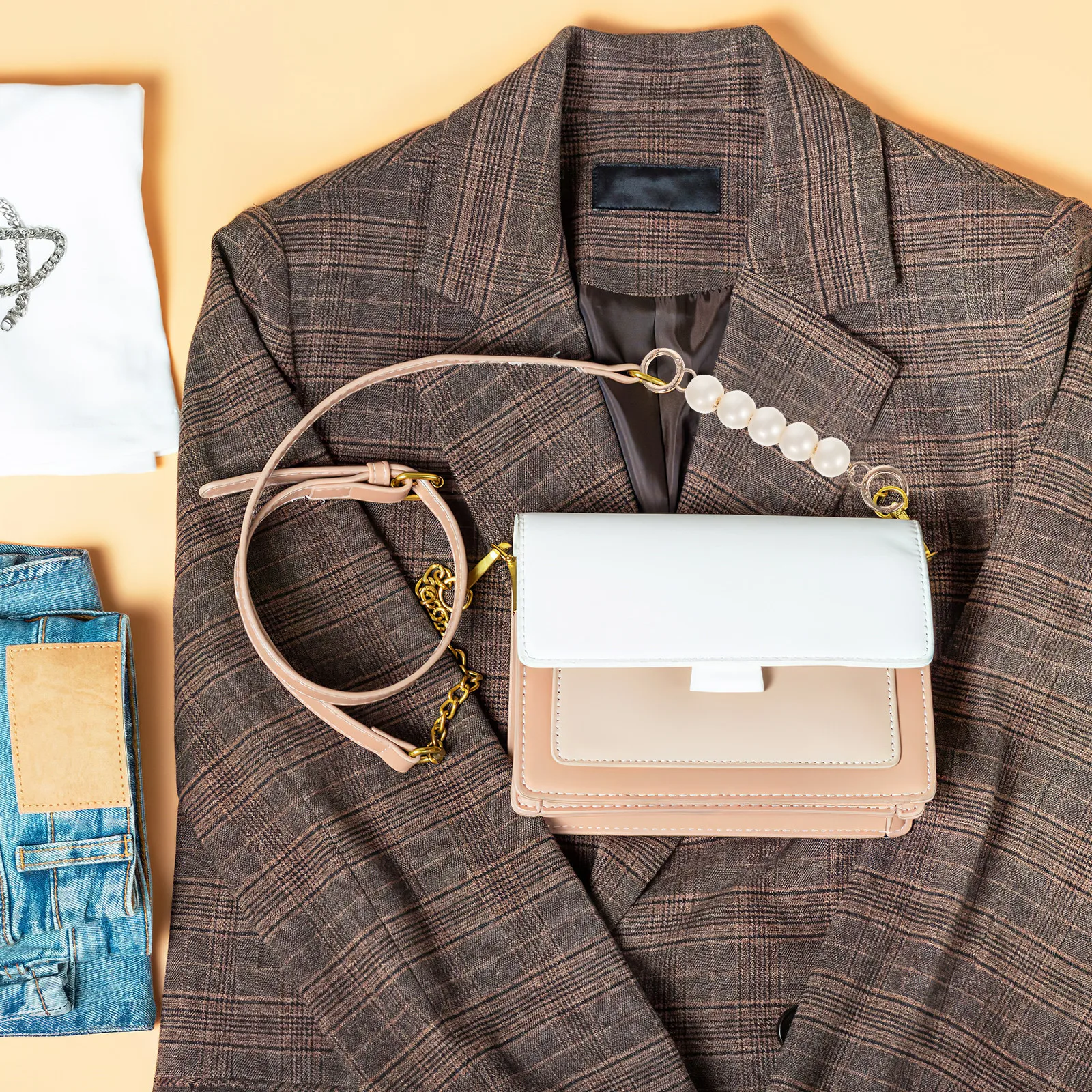 Handbag Chain Pearl Decorative Strap DIY Bag Accessories Replacement Purse Purse Chain Bag Strap Replacement Clutches Handle
Handbag Chain Pearl Decorative Strap DIY Bag Accessories Replacement Purse Purse Chain Bag Strap Replacement Clutches Handle