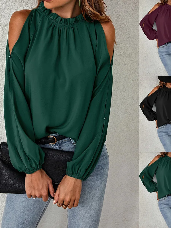 Женская однотонная блузка Lotus Le с высоким воротником и длинными рукавами, свободного кроя, с круглым вырезом, для повседневной носки
Женская однотонная блузка Lotus Le с высоким воротником и длинными рукавами, свободного кроя, с круглым вырезом, для повседневной носки