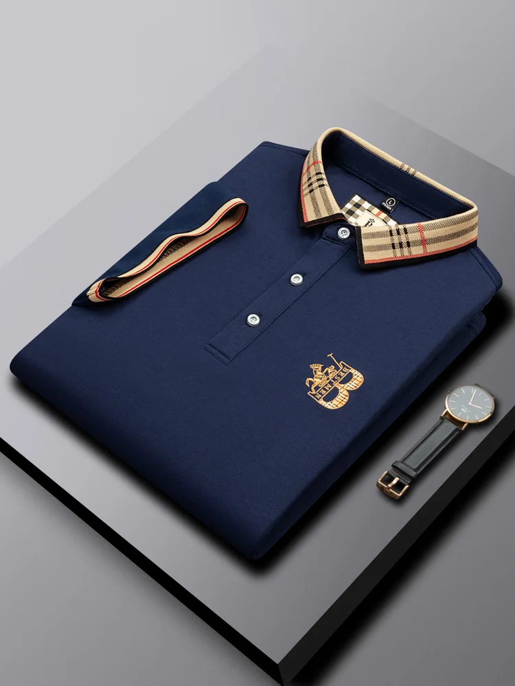 Summer high-end breathable short sleeved polo shirt, men's fashion brand classic embroidered business casual lapel shirt
Summer high-end breathable short sleeved polo shirt, men's fashion brand classic embroidered business casual lapel shirt