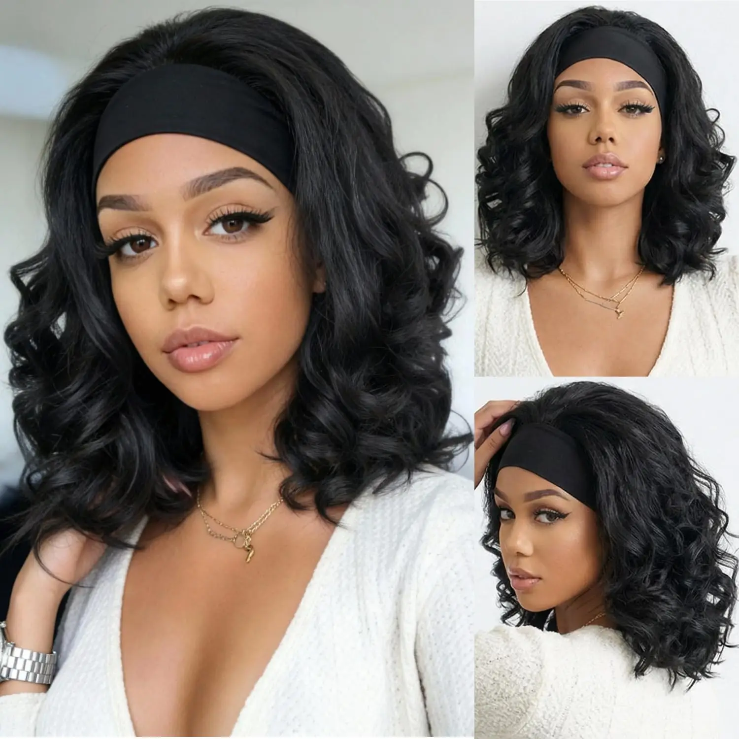 Synthetic Yaki Curly Headband Wigs for Black Women Kinky Straight Black Headband Curly Ends Wear and Go Glueless Half Wig
Synthetic Yaki Curly Headband Wigs for Black Women Kinky Straight Black Headband Curly Ends Wear and Go Glueless Half Wig