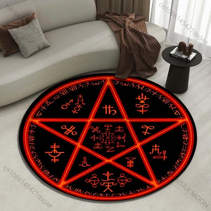 Multiple sizes Pentagram Symbol Design Print Round Carpet Living Room Bedroom Table Chair Sofa Decorative Carpet Luxury gifts
Multiple sizes Pentagram Symbol Design Print Round Carpet Living Room Bedroom Table Chair Sofa Decorative Carpet Luxury gifts