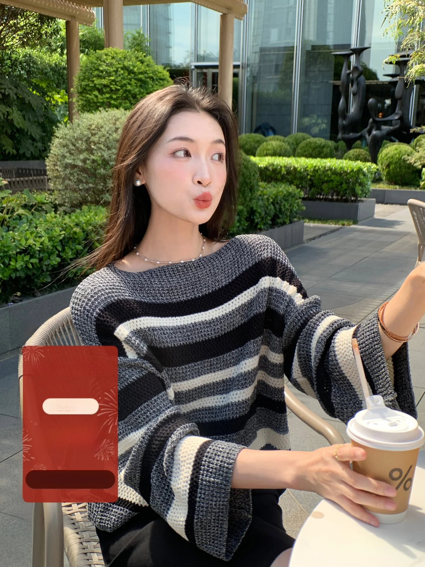 Lazy Stripe Knitwear Loose Fit Versatile Top Early Autumn New Sle Women's Cotton Long Sve Overhead One oulder Design
Lazy Stripe Knitwear Loose Fit Versatile Top Early Autumn New Sle Women's Cotton Long Sve Overhead One oulder Design