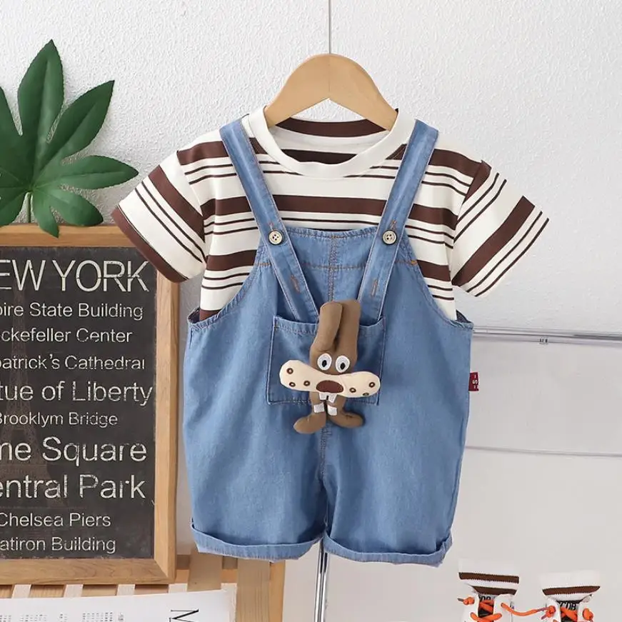 Baby Boys 1st Birthday Outfits Summer Striped O-neck Short Sleeves T-shirts And Denim Overalls Boys Kids Sets Infant Clothing
Baby Boys 1st Birthday Outfits Summer Striped O-neck Short Sleeves T-shirts And Denim Overalls Boys Kids Sets Infant Clothing