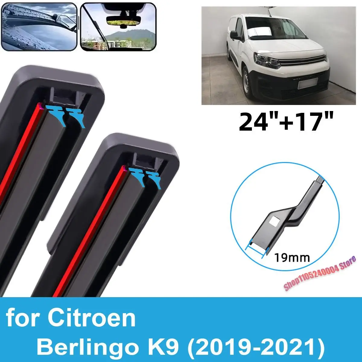 For Citroen Berlingo K9 2019 - 2021 2PCS Front Windscreen Windshield Wiper Blades Double Rubber Car Accessories
For Citroen Berlingo K9 2019 - 2021 2PCS Front Windscreen Windshield Wiper Blades Double Rubber Car Accessories