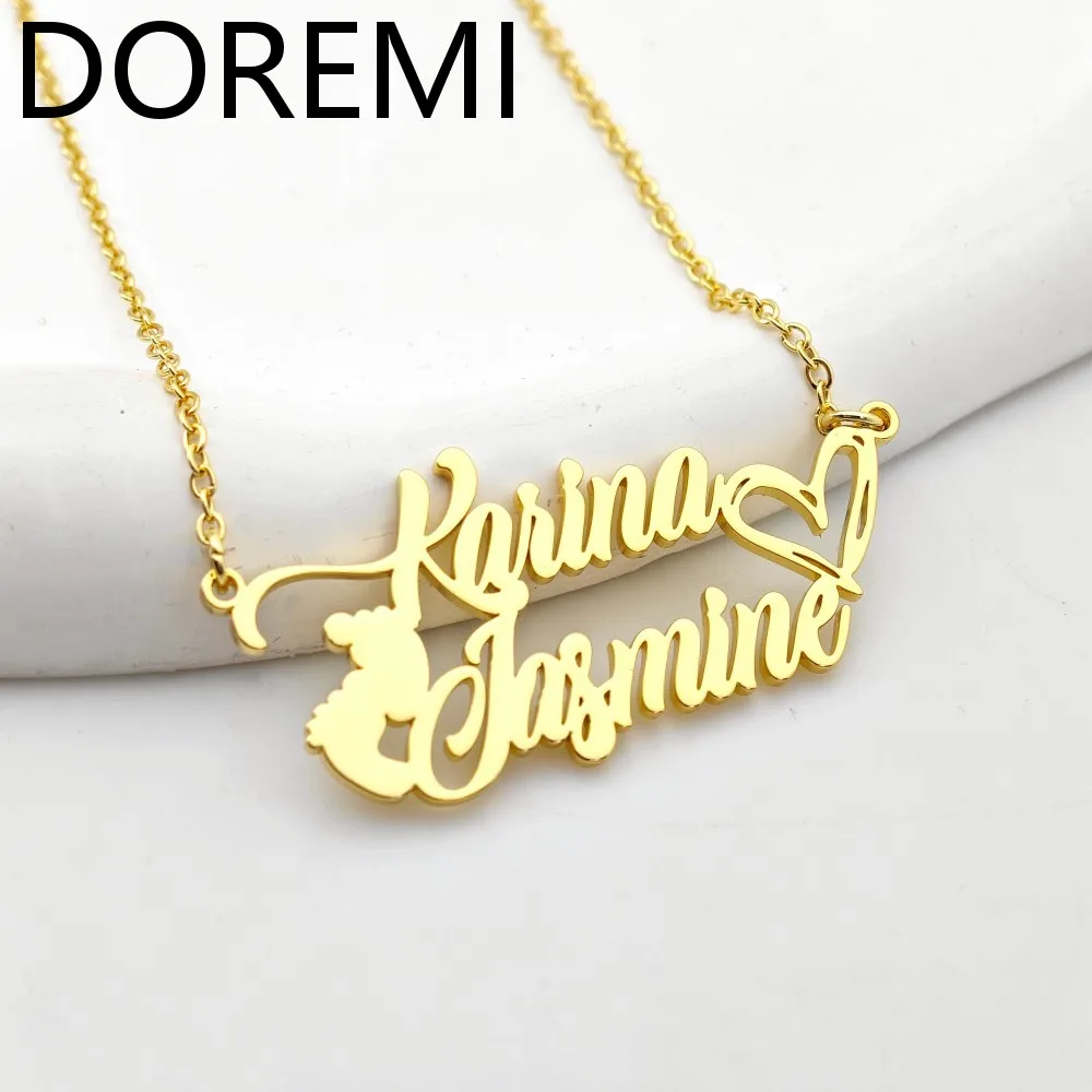 DOREMI Personalized Name Jewelry Gify Necklace Double Foot Heart Design Double Names Custom Letters Necklace Choker
DOREMI Personalized Name Jewelry Gify Necklace Double Foot Heart Design Double Names Custom Letters Necklace Choker
