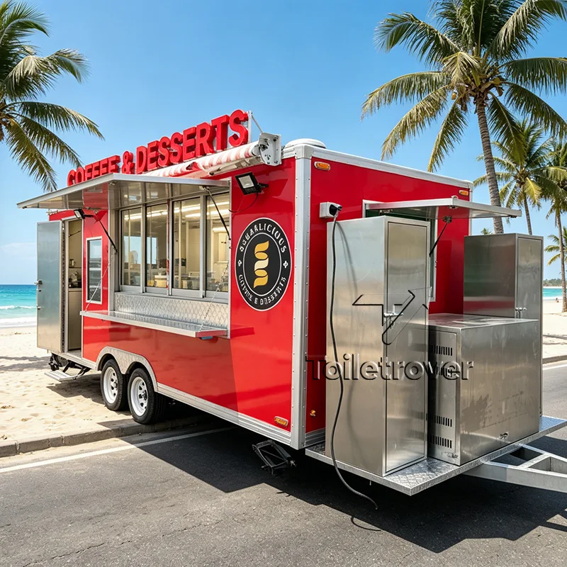 Large Mobile Kitchen Fast Food Cart Trailers Shawarma Food Truck with Full Kitchen on Wheels for Sale Shipping Container 19ft
Large Mobile Kitchen Fast Food Cart Trailers Shawarma Food Truck with Full Kitchen on Wheels for Sale Shipping Container 19ft