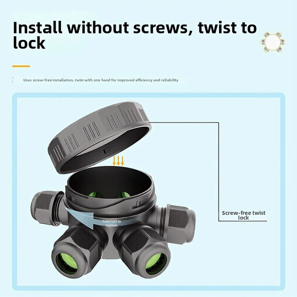 Waterproof Plastic Junction Box IP68 for Industrial Residential Outdoor Wiring 5-9mm Cable Diameter Size 110x72mm
Waterproof Plastic Junction Box IP68 for Industrial Residential Outdoor Wiring 5-9mm Cable Diameter Size 110x72mm