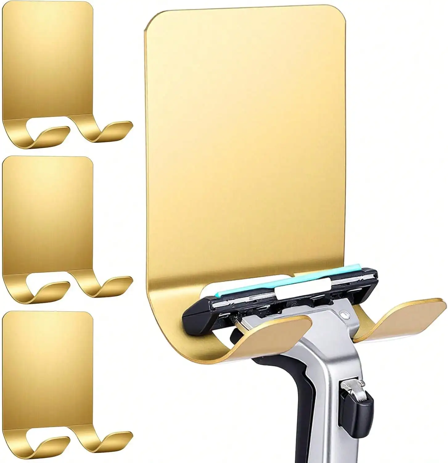 HekouJiub 4 Pack Adhesive Towel Hooks Gold Razor Holder For Shower Waterproof Hooks Metal Heavy Duty Storage Hook Towel Loofah Hanging Hook For Bathroom Kitchen Organisation
HekouJiub 4 Pack Adhesive Towel Hooks Gold Razor Holder For Shower Waterproof Hooks Metal Heavy Duty Storage Hook Towel Loofah Hanging Hook For Bathroom Kitchen Organisation