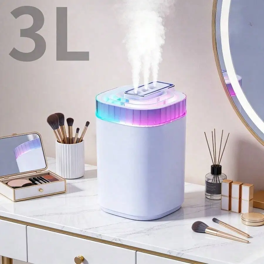 3L Ultrasonic Air Humidifier Cool Mist Humidifier With Night Light And Three Nozzles Quiet USB Aromatic Humidifier For Home
3L Ultrasonic Air Humidifier Cool Mist Humidifier With Night Light And Three Nozzles Quiet USB Aromatic Humidifier For Home