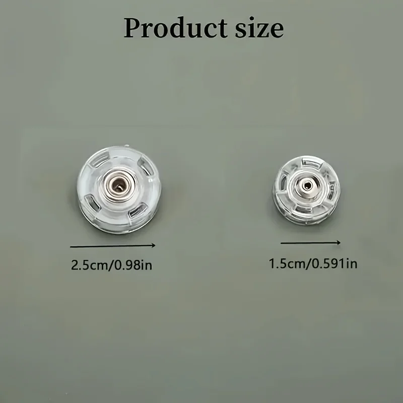 10 Pairs of Transparent Invisible Fasteners for Jackets and Cardigans - Nylon, Non-Slip Round Fasteners
10 Pairs of Transparent Invisible Fasteners for Jackets and Cardigans - Nylon, Non-Slip Round Fasteners