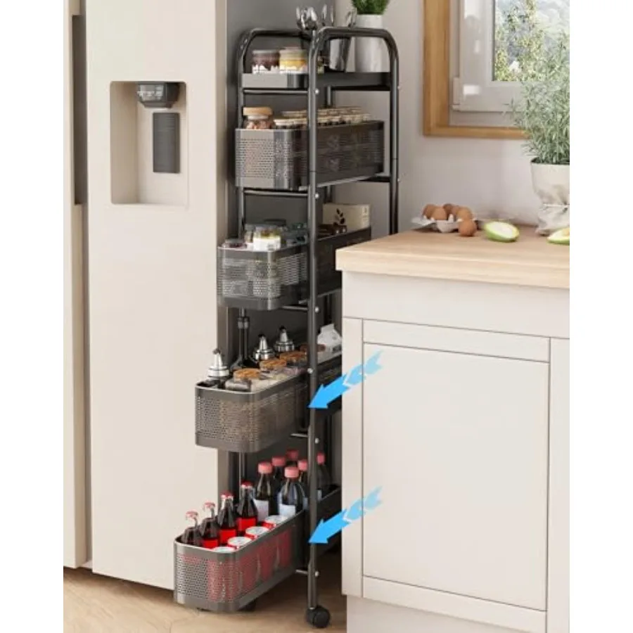 Slim Storage Cart with Pull Out Basket Bathroom Organizer Rolling cart, Rolling Utility Cart Slide Out Organizer for Kitchen, B
Slim Storage Cart with Pull Out Basket Bathroom Organizer Rolling cart, Rolling Utility Cart Slide Out Organizer for Kitchen, B