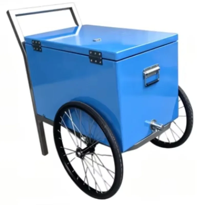 Stainless steel ice cream truck with two wheels for snack service
Stainless steel ice cream truck with two wheels for snack service