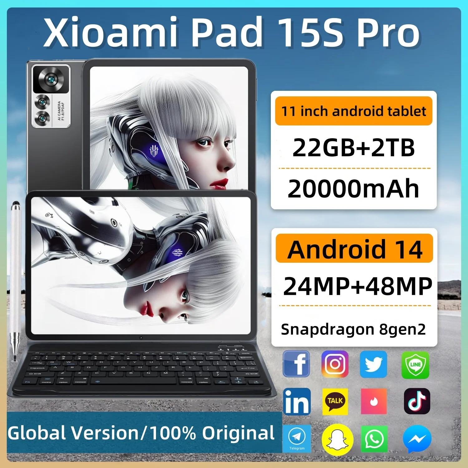 2025 Новый оригинальный Xioami Pad 15S Pro Snapdragon 8gen2 Android 14 HD 4K 22 ГБ + 2 ТБ 5G Dual SIM Телефонный звонок WiFi GPS WPS Планшет
2025 Новый оригинальный Xioami Pad 15S Pro Snapdragon 8gen2 Android 14 HD 4K 22 ГБ + 2 ТБ 5G Dual SIM Телефонный звонок WiFi GPS WPS Планшет