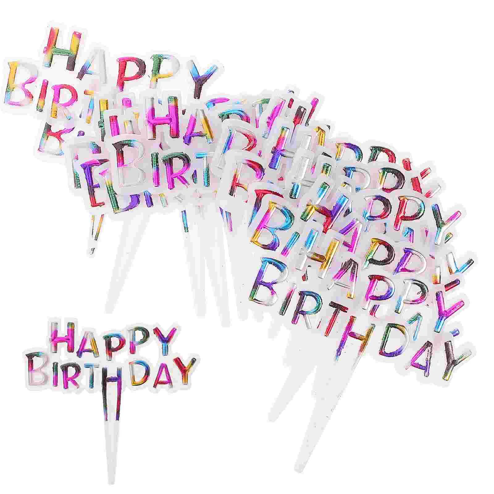 25pcs Creative Cake Topper Colorful Letter Printing Cupcake Insert Birthday Cake Picks Party Supplies for Birthday Gathering
25pcs Creative Cake Topper Colorful Letter Printing Cupcake Insert Birthday Cake Picks Party Supplies for Birthday Gathering