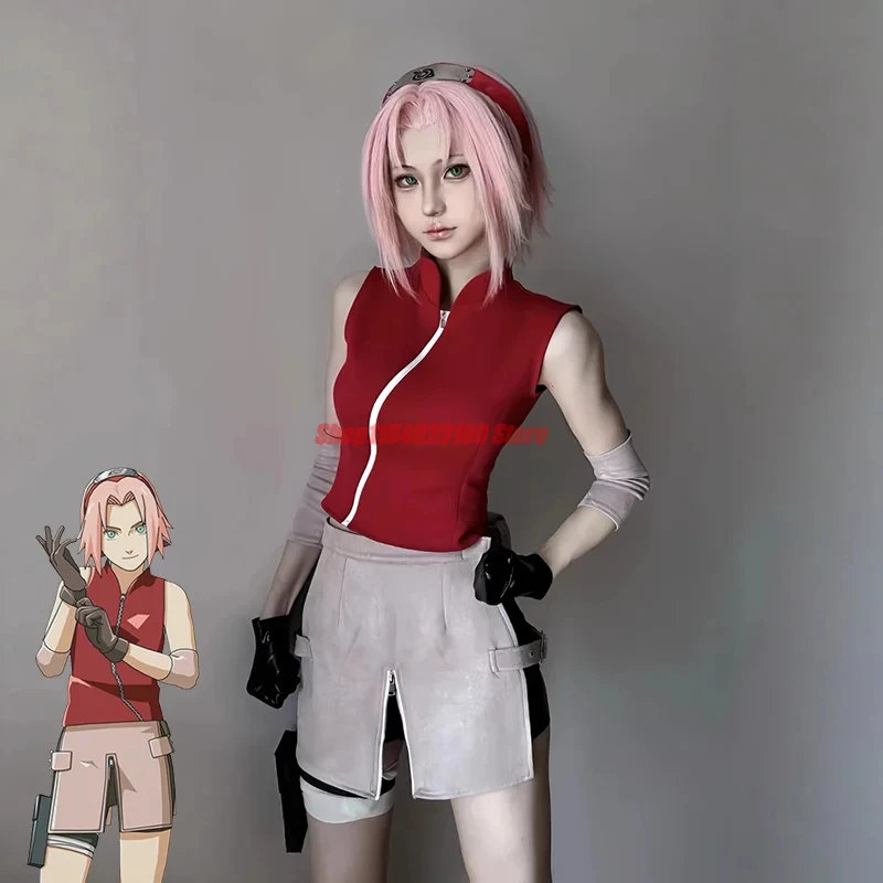 Anime Haruno Sakura Cosplay Costume Adult Women Coat Skirt Ninja Shorts Gloves Bag Full Set Accessoies Uniform Halloween Outfit
Anime Haruno Sakura Cosplay Costume Adult Women Coat Skirt Ninja Shorts Gloves Bag Full Set Accessoies Uniform Halloween Outfit
