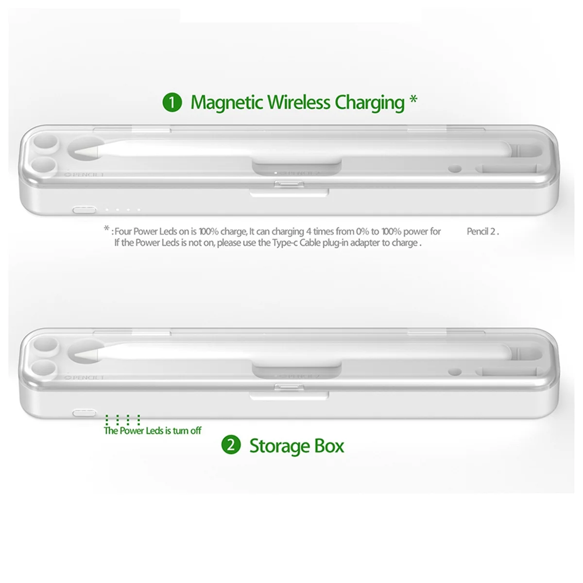 ABEP-For Apple Pencil 1/2 Stylus Pen 2 In1 Wireless Charging Pencil Box Stylus Pen Portable Pencil Box B
ABEP-For Apple Pencil 1/2 Stylus Pen 2 In1 Wireless Charging Pencil Box Stylus Pen Portable Pencil Box B