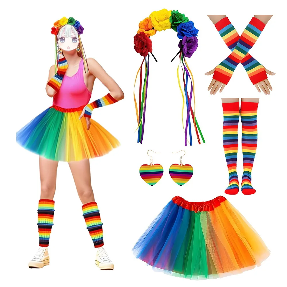 Fancy Party Costume Accessories Rainbow Wig Bow Headband Glasses Outfit Halloween Carnival Party Cosplay Dress Up
Fancy Party Costume Accessories Rainbow Wig Bow Headband Glasses Outfit Halloween Carnival Party Cosplay Dress Up