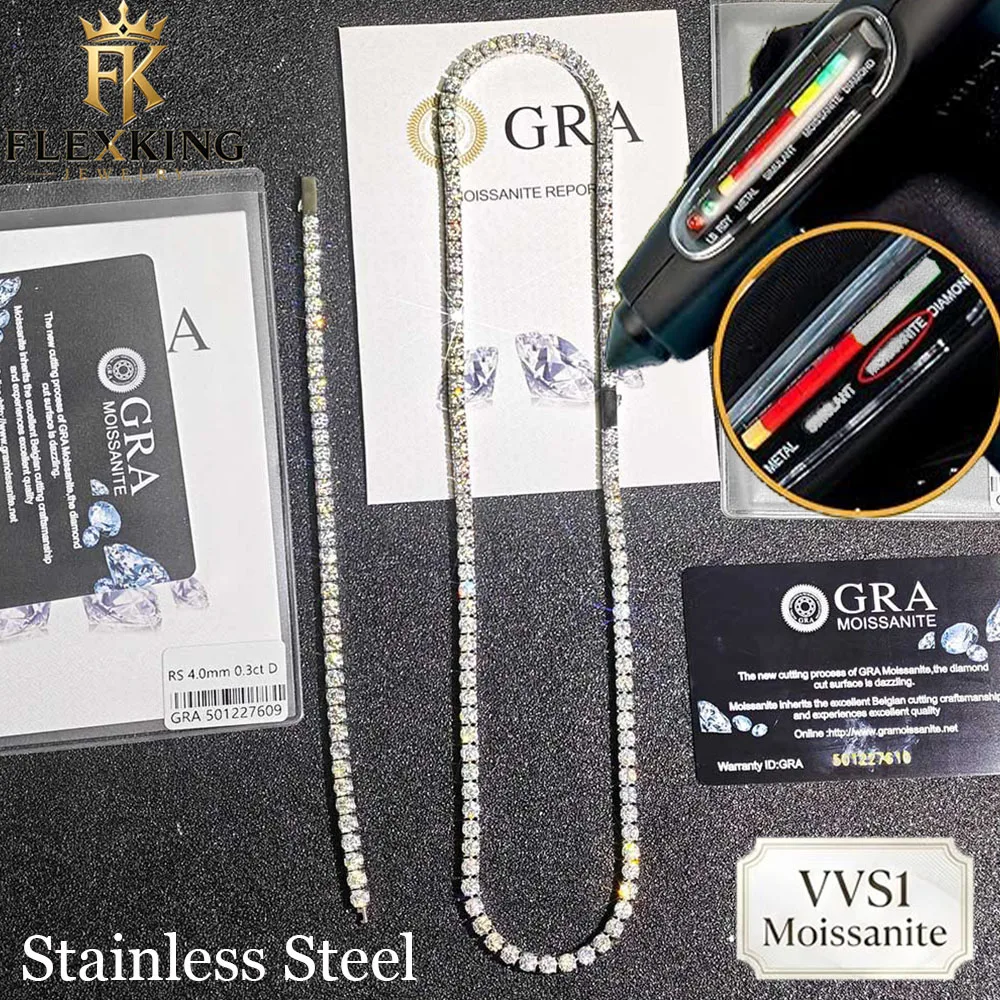FLEXKING Stainless Steel VVS1 Moissanite Tennis Chain 3/4/5mm Iced Out Lab Moissanite Necklace Bracelet Hip Hop Party Jewelry
FLEXKING Stainless Steel VVS1 Moissanite Tennis Chain 3/4/5mm Iced Out Lab Moissanite Necklace Bracelet Hip Hop Party Jewelry