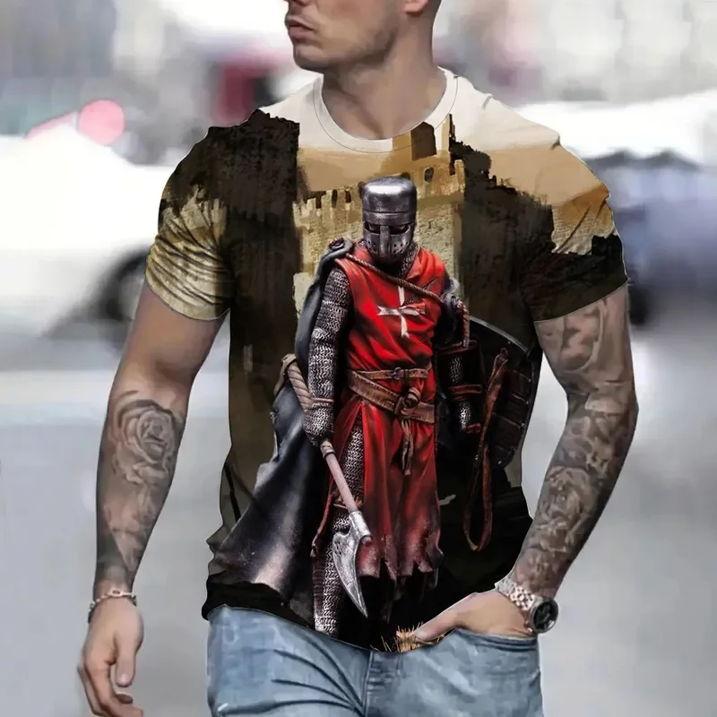Summer Retro T-shirt Knights Templar Print T Shirts 3D Print Men's T-shirts Casual Streetwear Couple Tees Short Sleeve Tops
Summer Retro T-shirt Knights Templar Print T Shirts 3D Print Men's T-shirts Casual Streetwear Couple Tees Short Sleeve Tops
