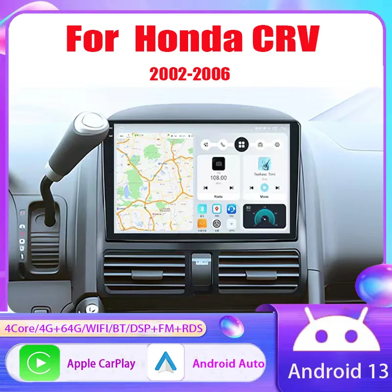 9"4+64GB Autoradio Android 2Din Car Radio Multimedia Video Player for Honda CRV 2001-2006 CR-V Navigation Carplay Stereo Head
9"4+64GB Autoradio Android 2Din Car Radio Multimedia Video Player for Honda CRV 2001-2006 CR-V Navigation Carplay Stereo Head