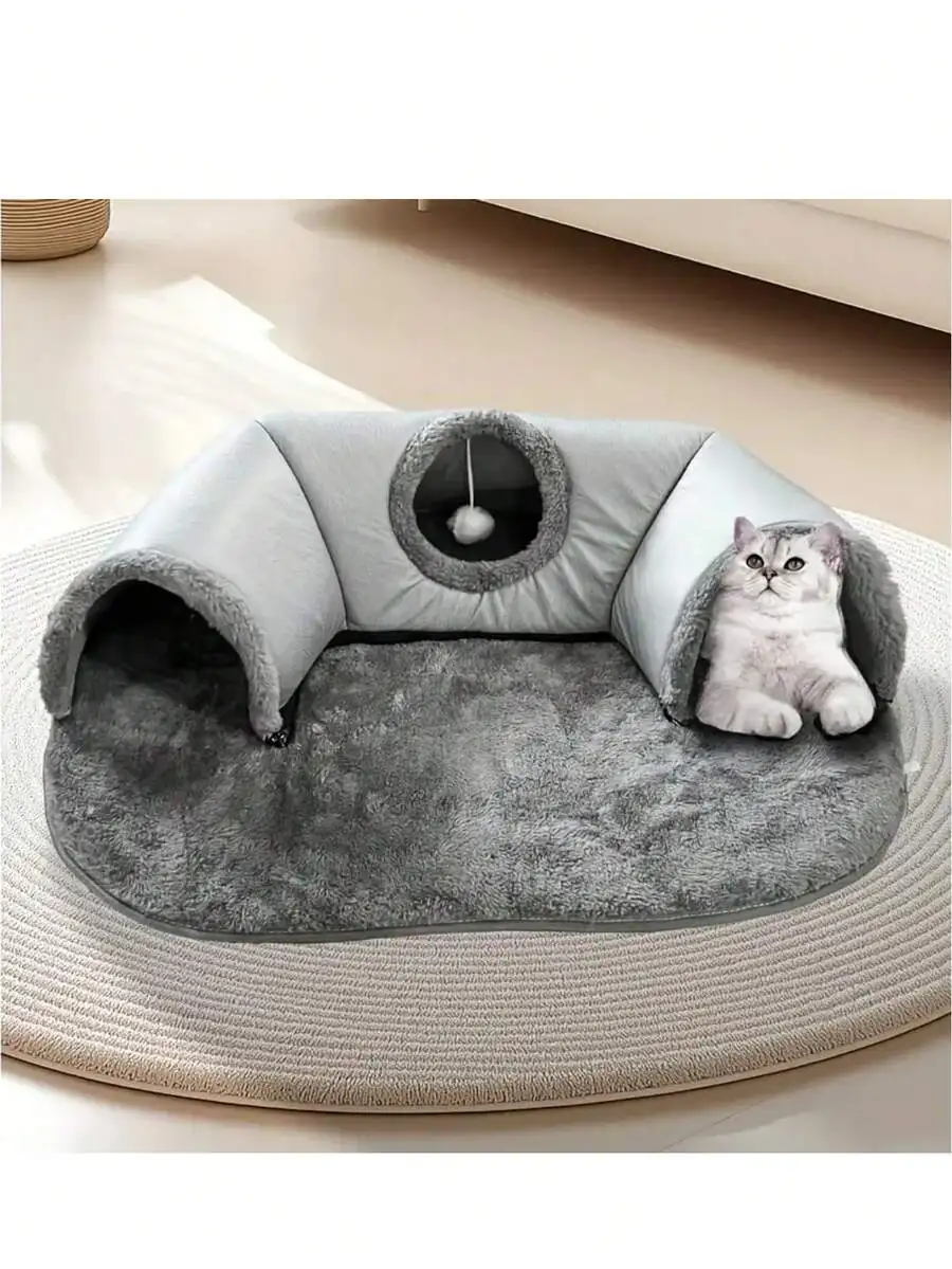 3-In-1 Cozy Cat Tunnel Bed - Game Mat & Warm Nest, Non-Slip Bottom, Suitable For Small To Medium Cats, Rabbits And Hamsters
3-In-1 Cozy Cat Tunnel Bed - Game Mat & Warm Nest, Non-Slip Bottom, Suitable For Small To Medium Cats, Rabbits And Hamsters