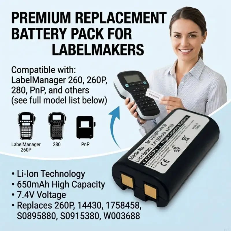 High Capacity 650mAh Rechargeable Lithiums Battery for Label Printer Efficient Performances F19E
High Capacity 650mAh Rechargeable Lithiums Battery for Label Printer Efficient Performances F19E
