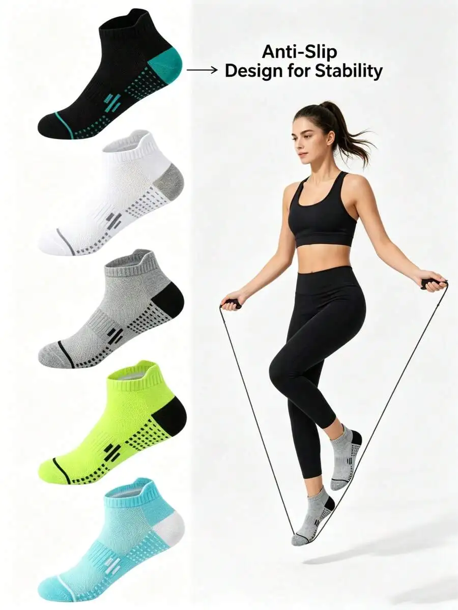 5 Pairs Womens Compression Short Socks Breathable Moisture Wicking Arch Support Sports Socks For Running Fitness Daily Wear
5 Pairs Womens Compression Short Socks Breathable Moisture Wicking Arch Support Sports Socks For Running Fitness Daily Wear