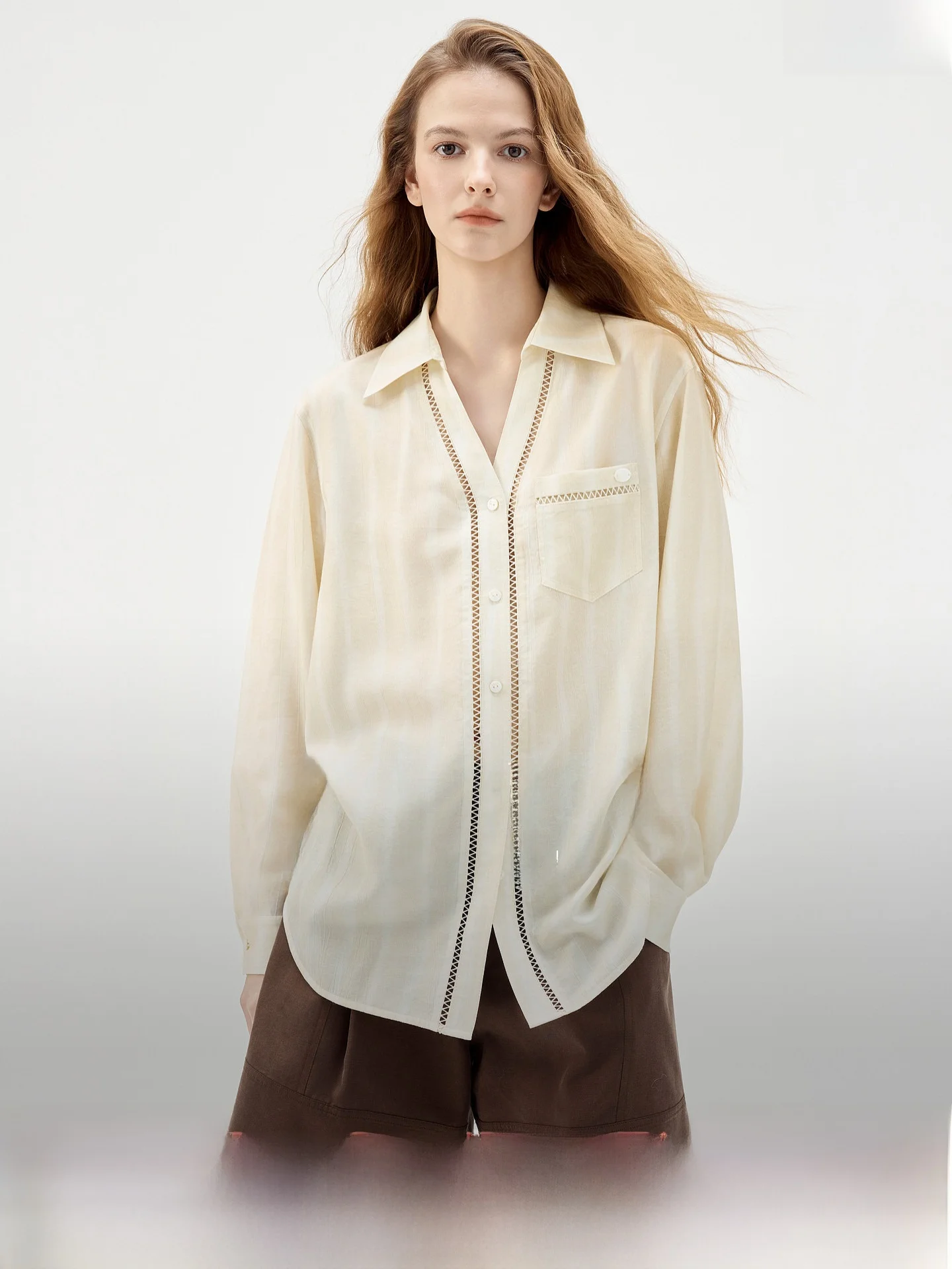 ELLE Women's Loose Fit Color Block Shirt Fashionable Commute Design Summer New Style V Neck Long Sleeve Color Button up
ELLE Women's Loose Fit Color Block Shirt Fashionable Commute Design Summer New Style V Neck Long Sleeve Color Button up