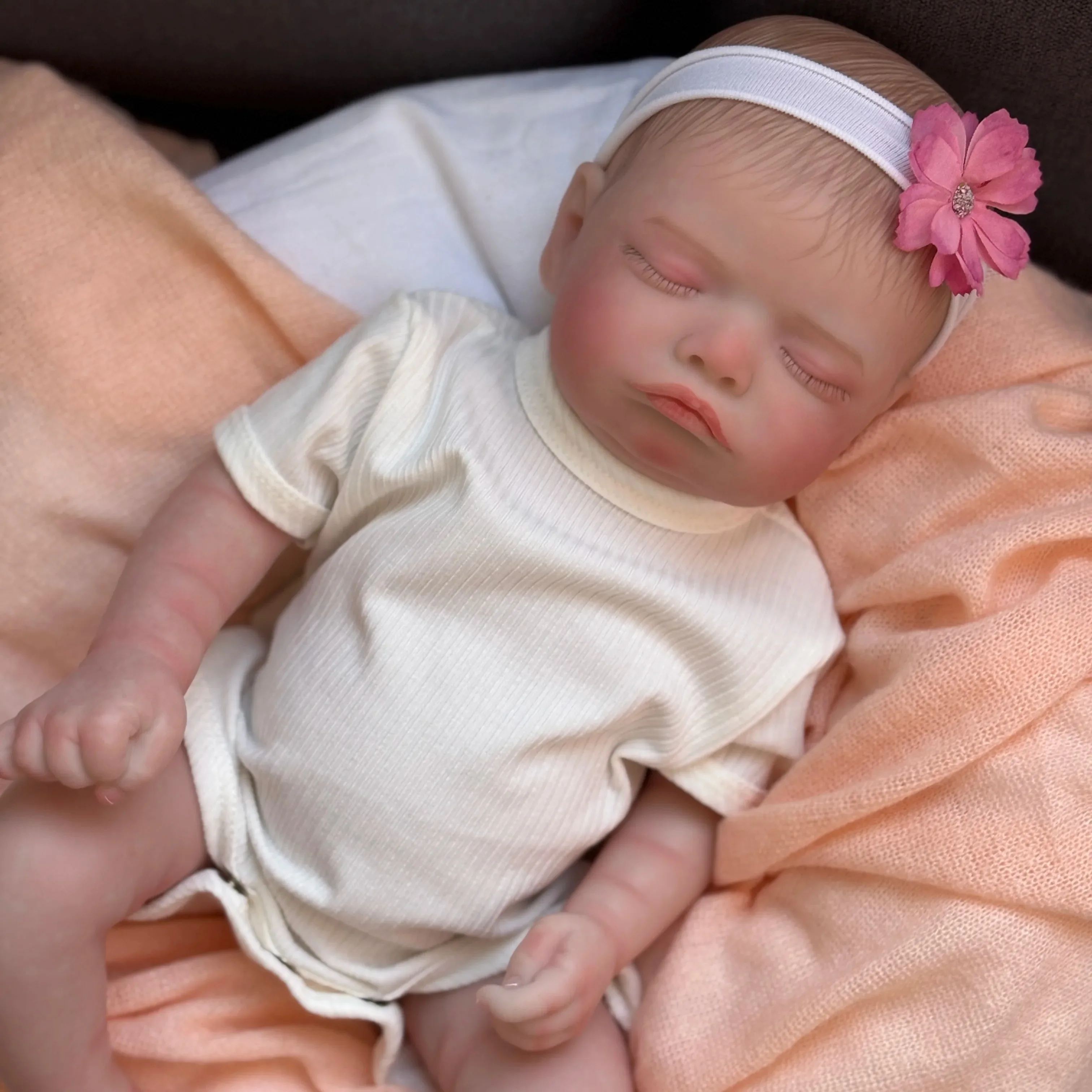 45CM Rosalie Cotton Body/Full Vinyl Body Lifelike Sleeping Reborn Doll Multiple Layers Painting Visible Veins Hand Painted Hair
45CM Rosalie Cotton Body/Full Vinyl Body Lifelike Sleeping Reborn Doll Multiple Layers Painting Visible Veins Hand Painted Hair