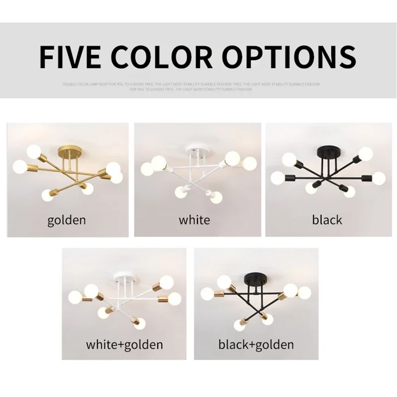JOYINLED Retro Industrial Wrought Iron Material 6Heads LED Ceiling Lamp Home Luminaire Modern Living Room Light E27 Decor Light
JOYINLED Retro Industrial Wrought Iron Material 6Heads LED Ceiling Lamp Home Luminaire Modern Living Room Light E27 Decor Light