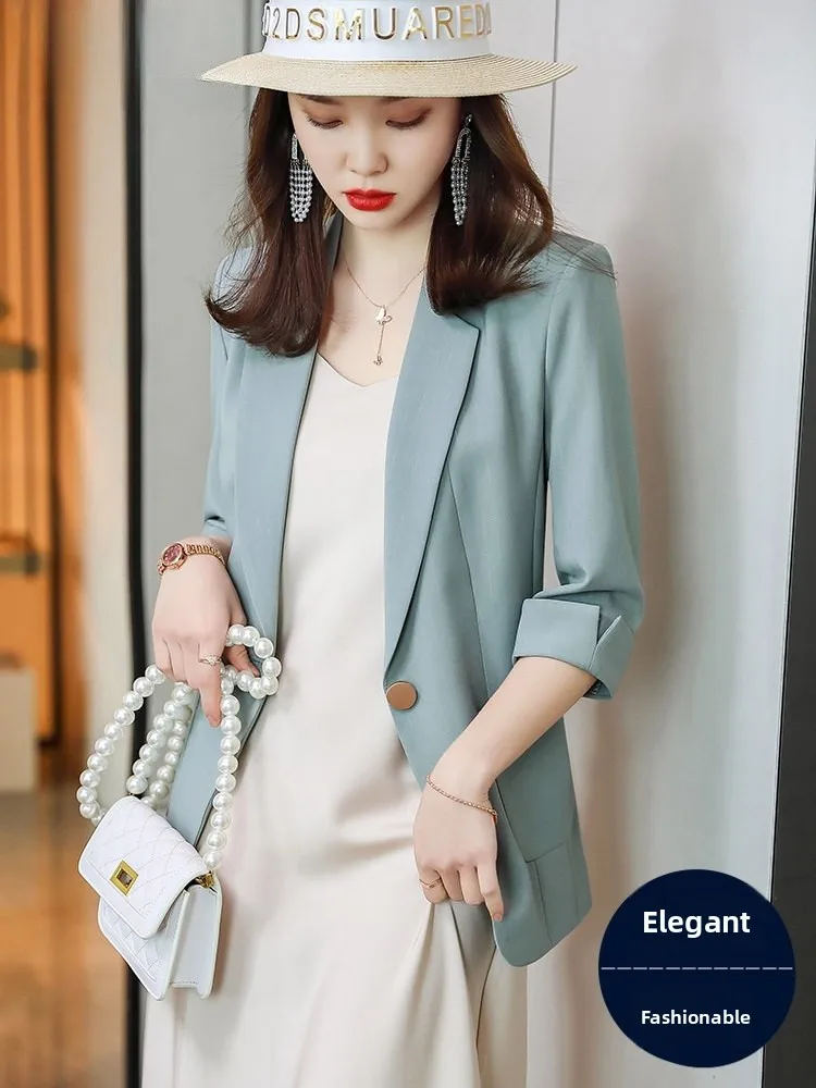 Green Suit Jacket Women's Summer Thin Seven-Quarter Sleeve Casual Top New Small Suit Dress Set Short Commute Style Slim Fit
Green Suit Jacket Women's Summer Thin Seven-Quarter Sleeve Casual Top New Small Suit Dress Set Short Commute Style Slim Fit