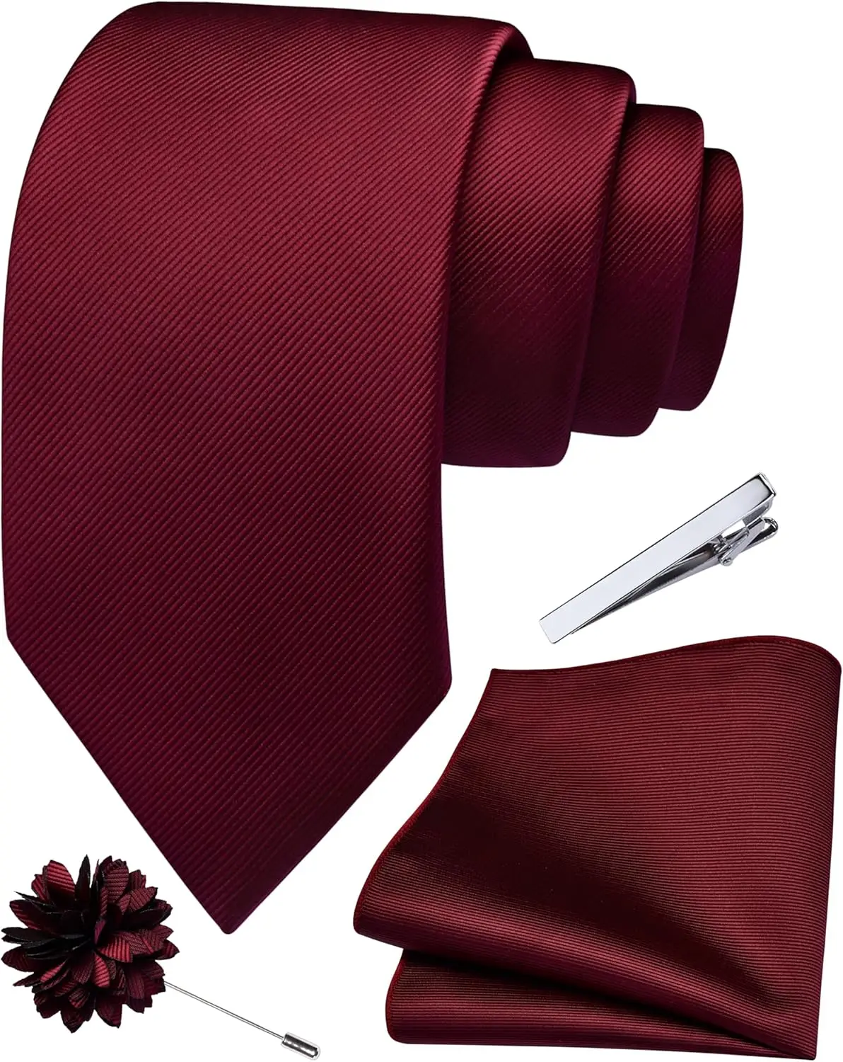 3.15" Solid Tie and Pocket Square Set with Lapel Pin and Tie Clip for Men
3.15" Solid Tie and Pocket Square Set with Lapel Pin and Tie Clip for Men