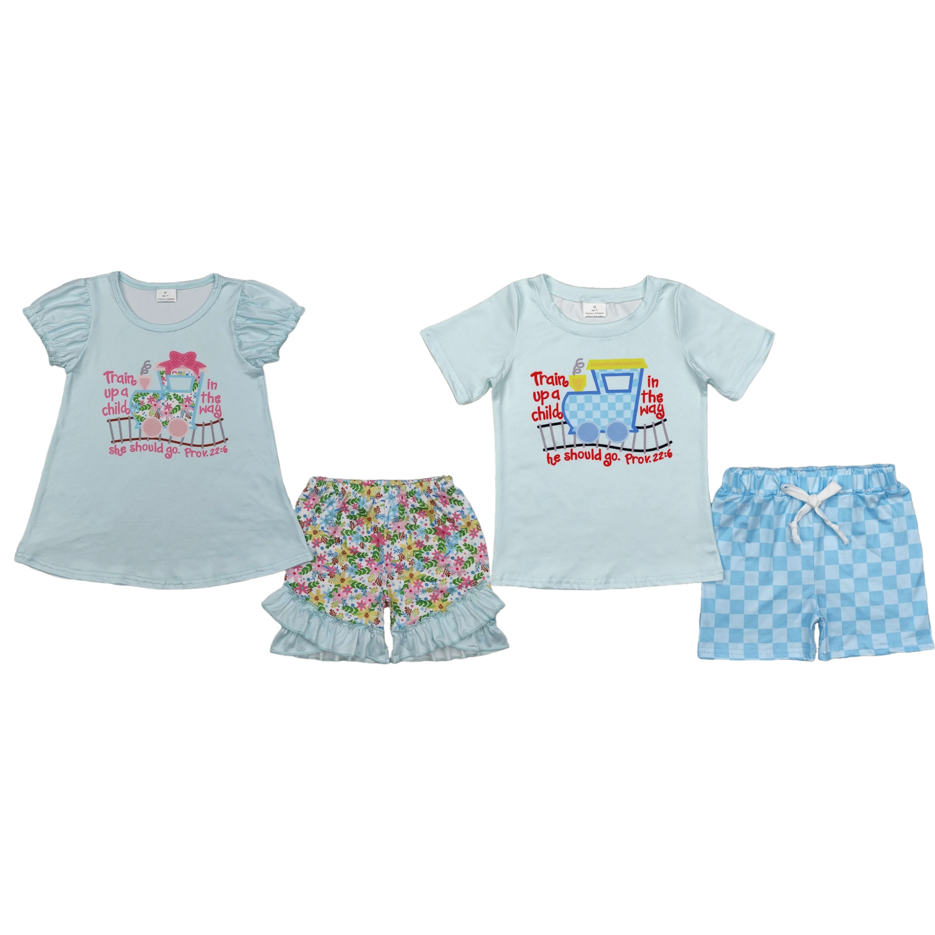 Wholesale Toddler Short Sleeves Trains Shirt Kids Checked Floral Shorts Baby Boy Girl Clothes Set Children Summer Infant Outfit
Wholesale Toddler Short Sleeves Trains Shirt Kids Checked Floral Shorts Baby Boy Girl Clothes Set Children Summer Infant Outfit