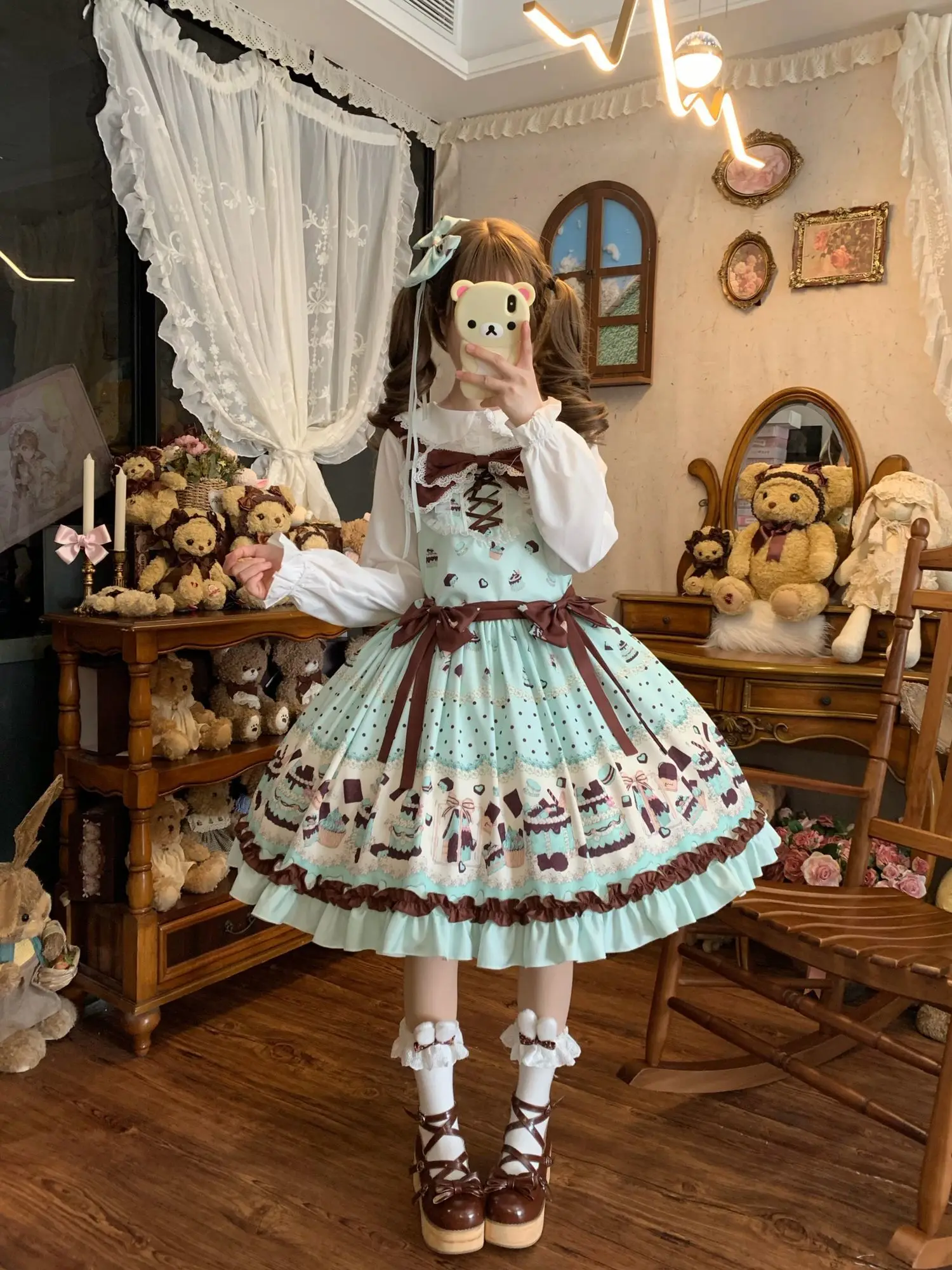 Sweet Cute Bow Jsk Dress Cartoon Print Ruffles Dress Adorable Sweet Mintgreen Sleeveless Dress for Daily Wear for Summer
Sweet Cute Bow Jsk Dress Cartoon Print Ruffles Dress Adorable Sweet Mintgreen Sleeveless Dress for Daily Wear for Summer