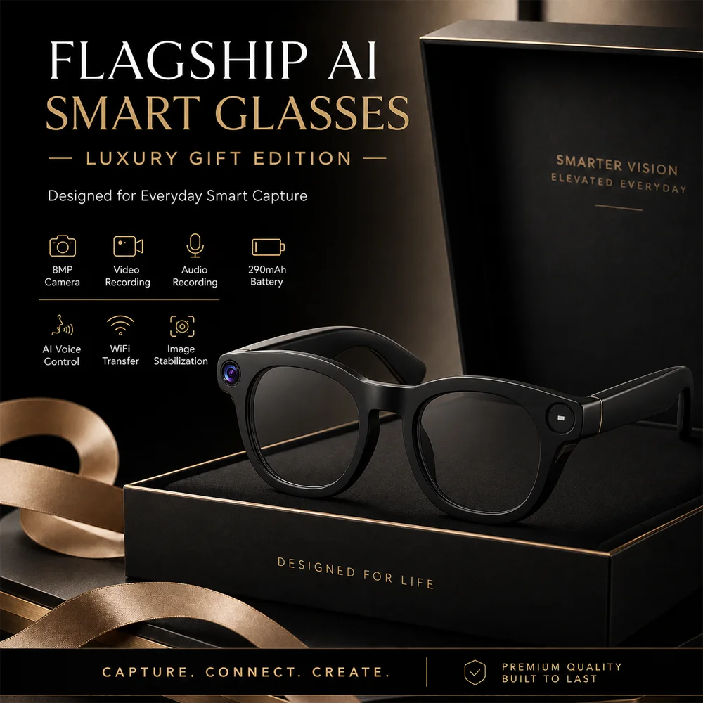 Lightweight Smart Eyewear 2026 New 800W Shooting Glasses EIS Anti Shake WiFi Transfer AI Question Answer For Photo Video
Lightweight Smart Eyewear 2026 New 800W Shooting Glasses EIS Anti Shake WiFi Transfer AI Question Answer For Photo Video
