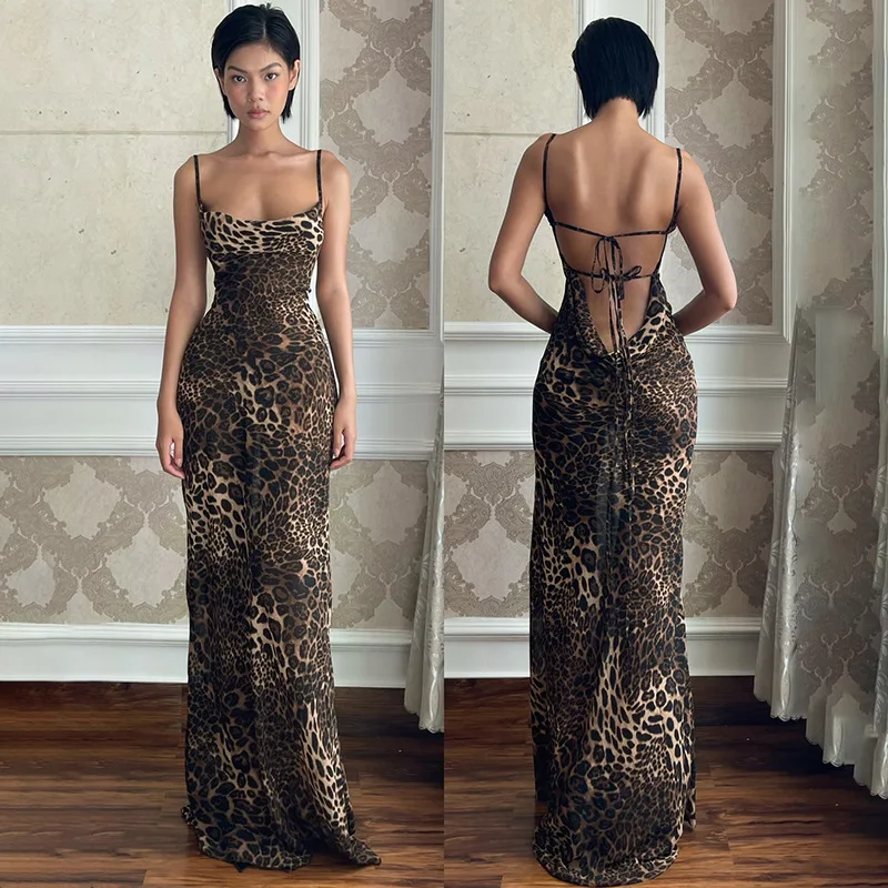 Leopard Printed Evening Dress Sexy Strap Sleeveless Lace Up Back Formal Birthday Beach Casuall Sheath Party Prom Gown Robe
Leopard Printed Evening Dress Sexy Strap Sleeveless Lace Up Back Formal Birthday Beach Casuall Sheath Party Prom Gown Robe