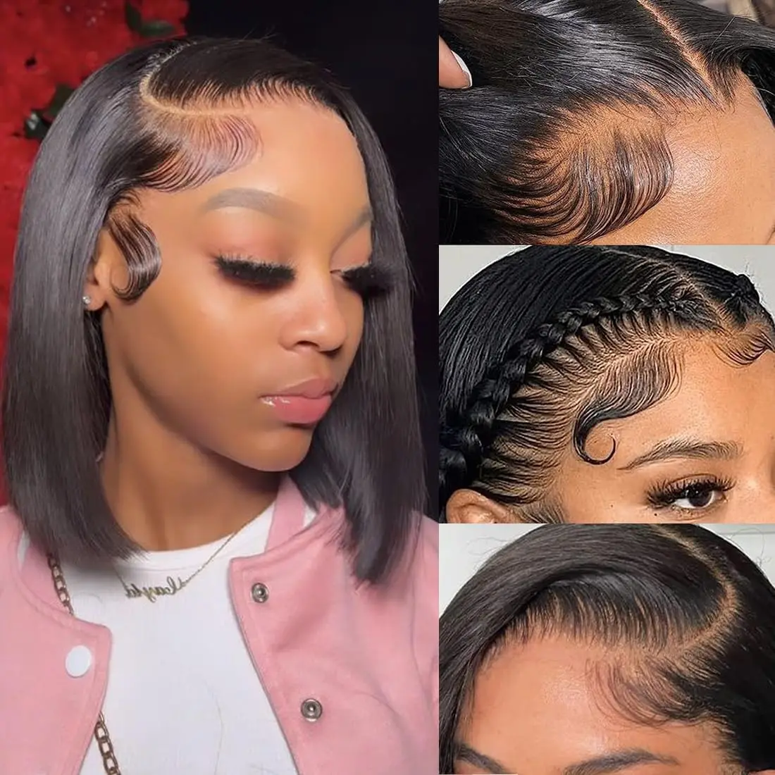 Short Bob Wig Human Hair Straight 13x4 Lace Front Wig Human Hair Bob Wigs for Black Women 220 Density Bob Black Wig
Short Bob Wig Human Hair Straight 13x4 Lace Front Wig Human Hair Bob Wigs for Black Women 220 Density Bob Black Wig